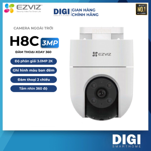 [FREESHIP] Camera Wifi Ngoài Trời  EZVIZ H8C 3MP 2K - Quay quét 360 - Đàm thoại 2 chiều - Có màu ban đêm - DIGI Smart Home