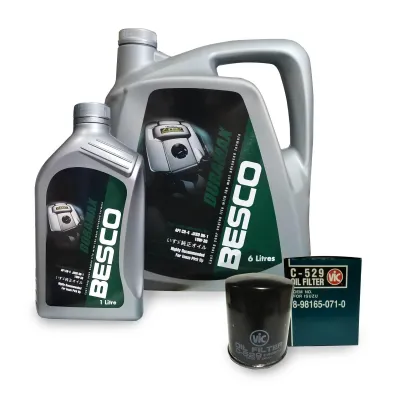 BESCO Duramax Genuine Isuzu Engine Oil 10W-30 Oil Change Package for Isuzu D-Max (2012 up) / Isuzu Mu-x ( 7 liters + Oil filter )