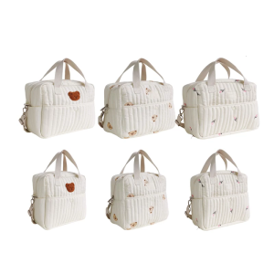 Travel Storage Bag Embroidered Pattern Diaper Bag Mom Bag Crossbody Bag Multi Compartment Shoulder Bags Large Capacity