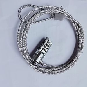 Laptop Steel Cable Security Lock 4 Digit Password Zinc Alloy Anti Theft Combination Lock Device
