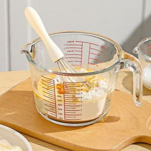 แก้วตวง ถ้วยตวง แก้วชงกาแฟ 350ml/500ml/1000ml เหยือกตวง ทำจากแก้วอย่างหนา วัสดุที่ปลอดภัย ทนความร้อนและทนทาน มีหูจับ เนื้อแก้วใส สะดวกใช้