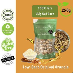 Ketogenius Kitchen Low-Carb Original Nuts & Seeds Granola 250g - Zero Sugar Added Natural Diabetic friendly Keto No Sugar Low Carb