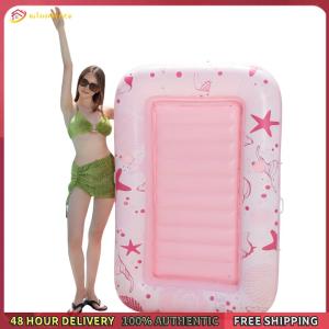 Winnereco PVC Sunbathing Floating Raft Dual-Use Pool Float Mattress Thicken Foldable Pool Lounger Bed for Lawn & Water Relax