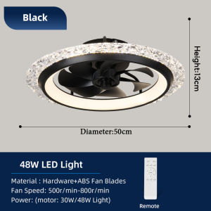 【CHAMER】2in1 Modern Ceiling Fan With Light 19inchs DC Motor Ceiling Fan For Living Room 48W LED Lighting