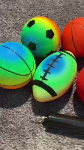 Balls for Toddlers Kids - 7 Pack 5" Small Playground Balls Soft Rubber - Indoor Outdoor Toddler Toys - 2 Footballs 2 Basketballs 2 Soccer Balls 1 Kickball -Birthday Gift Boys Girls 1-3 3-5