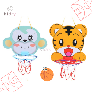 Children Basketball Hoop Ring Rim Drill Free Stick On Wall Hanging Cute Animal Indoor Sport Kids | Bola Keranjang Kanak