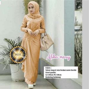 ALIKA MAXY GAMIS BROKAT TILLE BORDIR MUTIARA EXCLUSIVE