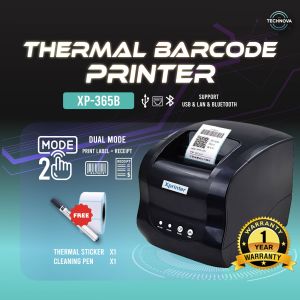 【XP-365B】2 in 1 Thermal Barcode Printer Label + Receipt USB/Bluetooth Label Printer Receipt Printer Barcode Receipt