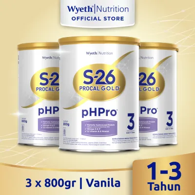 [Paket isi 3] S-26 Procal Gold pHPro Tahap 3 Susu Pertumbuhan Anak Usia 1-3 Tahun 800gr