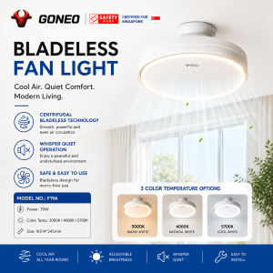 【GONEO】70W Bladeless Ceiling Fan Light | Silent LED Ceiling Light | 3000K/4000K/5700K 无叶风扇灯