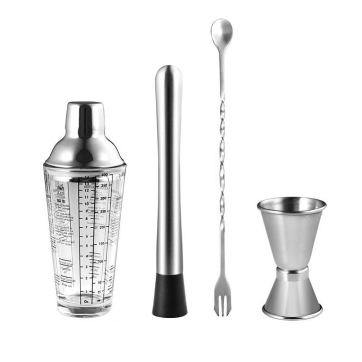 Cocktail Shaker Set 4pcs Mixology Bartender Kit Bar Set for Drink