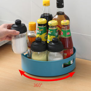 1PCS 360 Degree Rotating Spices Fruit Tray Turning Table Rotatable Desktop Storage Home Kitchen Storage Rack Stand