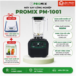 Tặng Cân Điện Tử + Máy Xay Sinh Tố Đa Năng Promix PM-1001 1650W - Cối 1.8L Xay Đá Sinh Tố Trái Cây Siêu Mịn