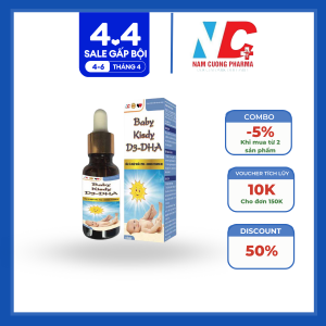 [Chậm mọc tóc răng] Vitamin BABY KISDY D3 - DHA Giúp hấp thụ canxi tối đa bổ sung DHA hàm cao phát triển trí não trẻ - Chai 10ml