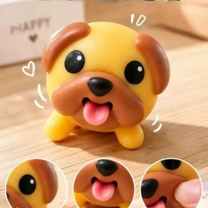 Funny Press Tongue Out Puppy Fidget Toy Soft Squeeze Stress Relief Decompression Toy Novelty Prank Toy for Adults Kids