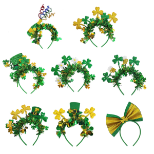 Màu Xanh Lá Cây Clovers Headbands Mềm Mại Thoải Mái bờm tóc Đầy Màu Sắc Festives Headbands Cho bữa tiệc theo chủ đề Vui Vẻ
