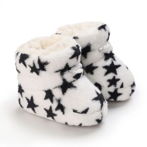 White Baby Shoes Boys And Girls Baby Cute Casual Cotton Flat Shoes First Generation Baby Ankle Boots Cotton Non-slip Warm Walking Shoes