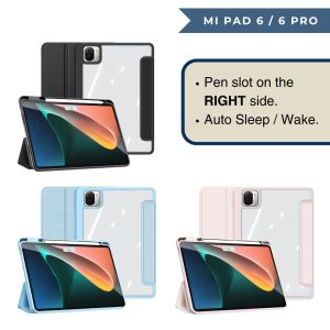 DUX TOBY Trifold Stand Flip Tablet Case Protective Smart with Pen Slot Holder for Mi Pad 7 6 Pro 5 Cover Casing
