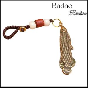 Badao 1PCS Retro Charm Brass Fish Charms Pendant DIY Ornament Miniature Keychain Jewelry Home Decoration Craft Souvenir Gift
