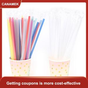 【CANAMEK】 100PC rõ ràng cá nhân bọc uống PP ống hút uống ống hút Nguồn cung cấp bên