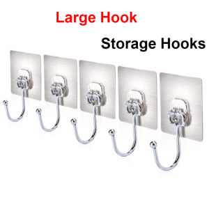 Self Adhesive Home Kitchen Wall Door Stainless Steel Holder Hook/Wall Sticker Hooks Hanger /Heavy load-bearing Wall Hangers Hooks / Kitchen Storage Hook Towel Hook Wooden Hook For Wall - Lazada