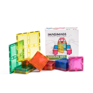 Imagimags Square Set (38 Pcs) - Rainbow Magnetic Building Tiles STEM Educational Toys Mainan Kanak-Kanak Toddler Play