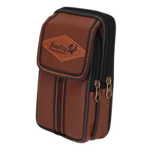 QNQN 【COD】กระเป๋าสตางค์ PU ของผู้ชายกระเป๋าคาดเอวหนังสำหรับผู้ชาย กระเป๋าคาดลำตัวกระเป๋าสะพายไหล่สีน้ำตาลกระเป๋าคาดเอวจุได้เยอะกระเป๋าโทรศัพท์หัวเข็มขัดหลายชั้น