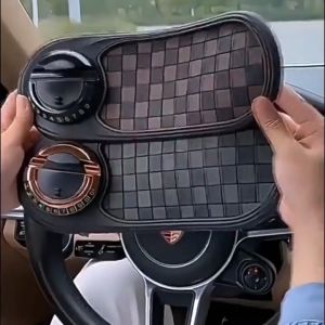 Car Dashboard Organizer with Anti-Slip Mat Universal Phone Holder and Hidden Parking Number Plate