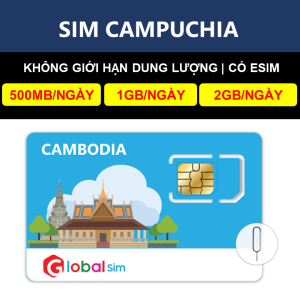 Sim Du Lịch Campuchia - Không Giới Hạn Data. Chưa kích hoạt.