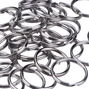 100Pcs Stainless Steel Key Ring Flat Ring Inexpensive DIY Car Key Chain Accessories