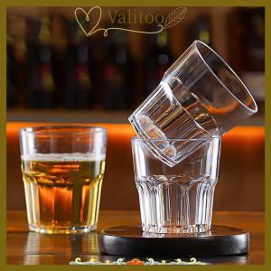 [Valitoo] แก้ววิสกี้อะคริลิคพลาสติกแก้วเบียร์ใสไม่แตกกาแฟนมอาหารเช้าแก้วเหล้าแก้วเครื่องดื่มน้ำผลไม้ถ้วยชา