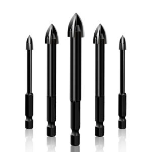 【Dikirim dlm 24jam】5PcsTriangle Drill Tile Bits Universal Mata Bor Triangle 3-7mm Cross Alloy Drill Bit Cross Hex