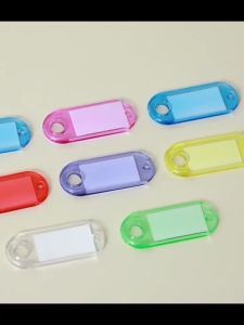 Portable Metal Ring Key Organizer Reusable with Spring Hooks Key Tags Label Window