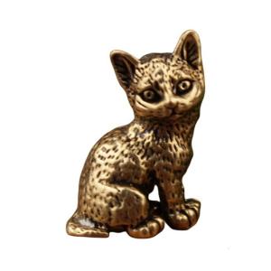 Thu nhỏ đồng thau mèo bức tượng cổ điển Antique Kitten điêu khắc decors bàn bày hàng lên giá cho Kitten những người đam mê
