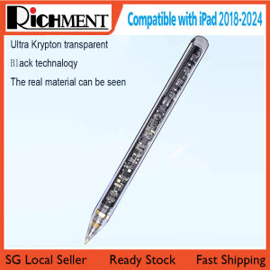 【🔥SG SELLER🔥】RICHMENTGADGET For iPadPro Transparent fast charge Pencil with Palm Rejection Tilt / for i~Pencil 3rd generation Stylus Pen iPadPro 13 ipadair 13 11 12.9 4 / 5 / 6 / 7 / 8 / 9 /10th ipadmini 5 6 2018-2024