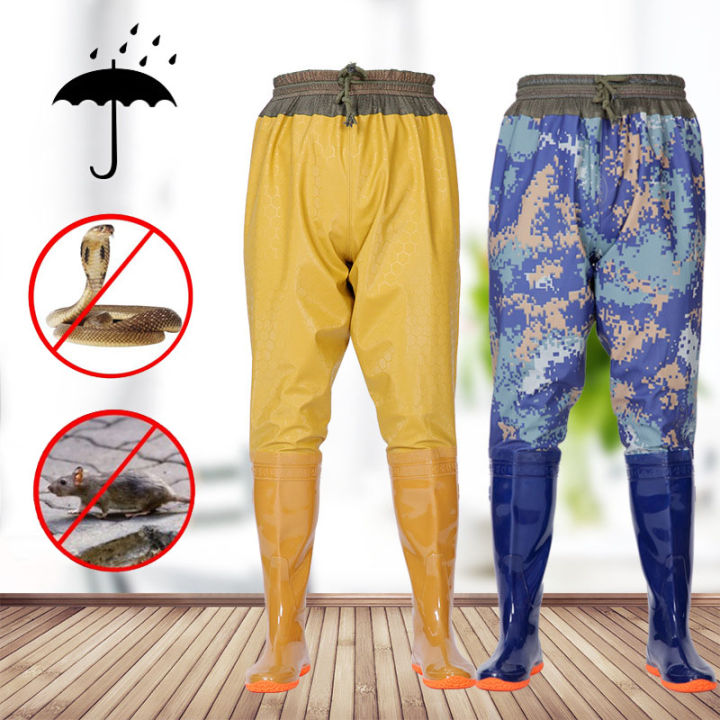 บูทยางกันน้ำแบบกางเกงลุยน้ำ สำหรับทำนา ทำสวน