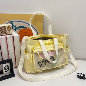 ENSURA Harajuku Transparent Itabag Large Capacity Japanese Style Lolita Handbag Lovely Pvc JK Shoulder Bag Girls