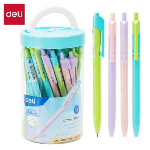 Bộ Bút Bi Dầu Deli 0.7mm Đầu Bấm - Hộp 50 Chiếc - Mực Đậm Đường Nét Mịn Màng Độ Bền Cao - Thiết Kế Thân Bút Chắc Chắn Thoải Mái Khi Cầm Nắm - Lý Tưởng Cho Văn Phòng Học Tập và Sử Dụng Hàng Ngày