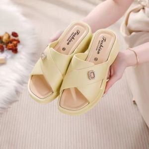 [Free Shipping] New High-Heeled Sandals Thick-Soled Durable And Slip-Resistant Designed For Outdoor Wear WomenS Sandals Height-Increasing Simple And Fashionable