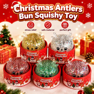 Christmas Antlers Bun Squishy Toy Stress Relief Slow Rebound Super Soft Safe Material Perfect Gift