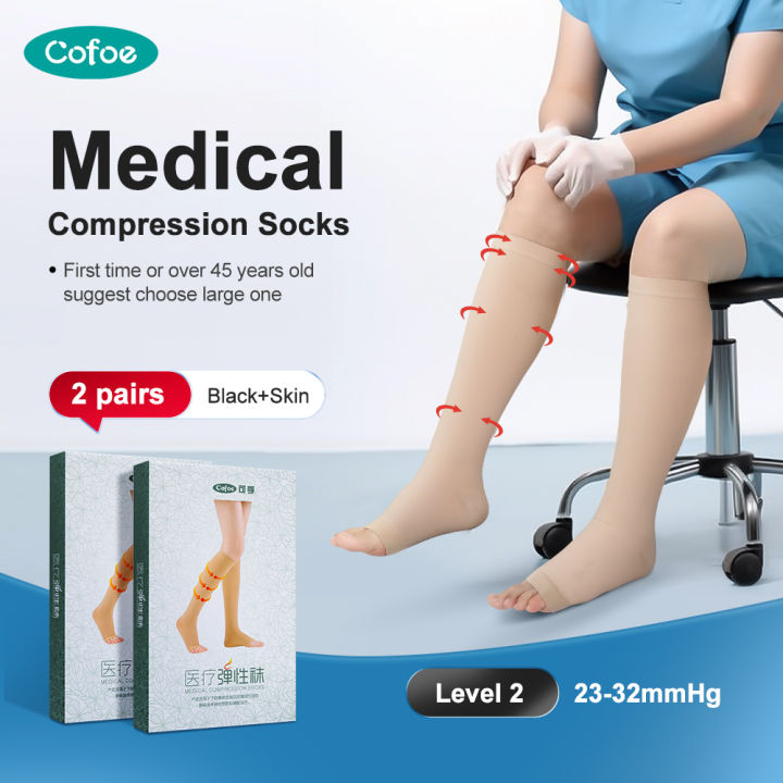 1 Pair Varicose Veins Medical Compression Stockings 23-32mmHg