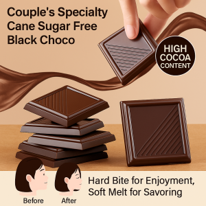 Special Sugar Free Dark Chocolate For Couples 100 Pure Cocoa Butter Sugar Free Dark Chocolate特制无蔗糖情侣巧克力