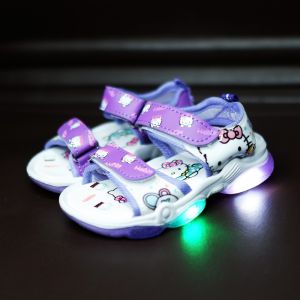 Sandal Anak Perempuan Sendal Selop LED Motif HELLO KITTY JPR-02 kualitas Import Khusus Anak Cewek