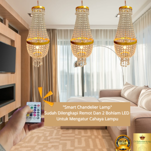 Lampu Gantung Kristal Chandelier gaya eropa dekorasi plafon ruangtamu rumah minimalis