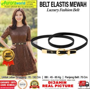 Auroraworld Ikat Pinggang Elastis Belt Elastis Gesper Elastis untuk tunik gamis dress kebaya