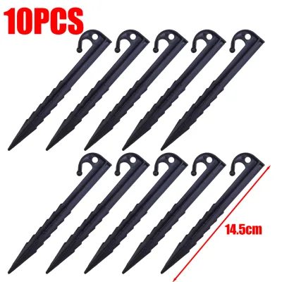 10Pcs Plastics Tent Stakes Heavy Duty Tent Pegs 14.5cm Tent Pegs Spike Hook Lengthen Spiral Type Canopy Stakes For Gardening