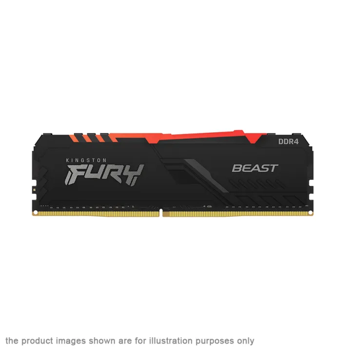 Kingston FURY Beast 8GB DDR4 3200 RGB Gaming Desktop RAM AMD Intel XMP Certified - KF432C16BBA/8