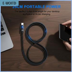 【E-WOITD】 Nylon Type C USB Cable 240W Super Fast Charging USB C Phone Charger Data Line For Samsung Xiaomi Huawei Quick Charge Cables