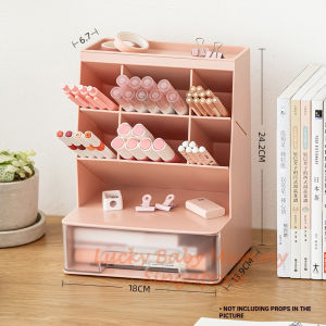 Slanted Pen Holder / Cosmetics Lipstick Holder / Office Supplies Organizer / Large Capacity Storage Box