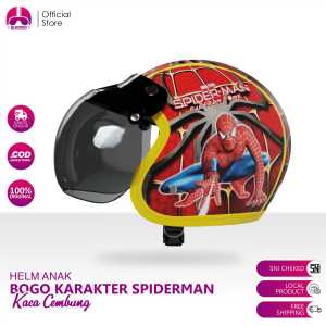 Kios Helm Anak Bogo Retro Klasik Kids Printing usia 2-6 Tahun Karakter Spiderman